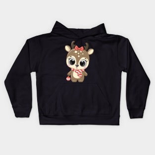 Cute reindeer for new year and christmas Kids Hoodie